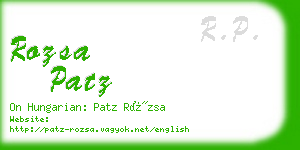 rozsa patz business card